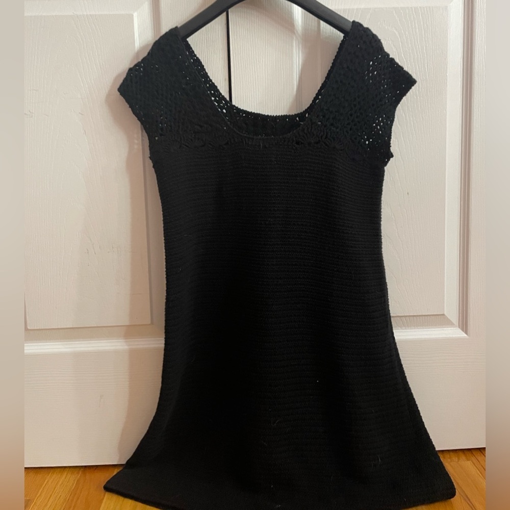 Black sweater texture dress from Zara